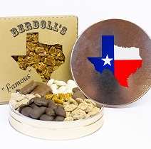 PECAN PIE & GIFT COMBO 8- 2.5 LB TEXAS TIN DESIGN